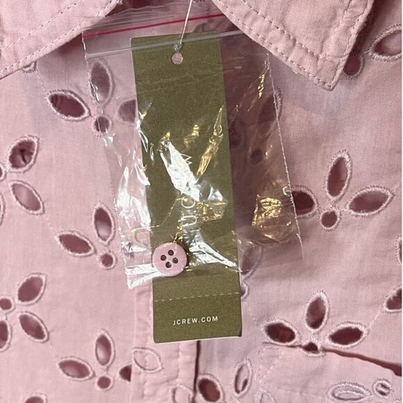J.Crew Womens Spring Garden Top 2 Eyelet Pale Orchid Pink Short Sleeve BQ223 NWT - Picture 6 of 7